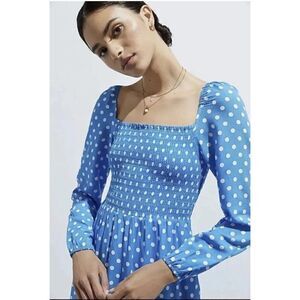Anthropologie Dolan Left Coast Laney Polka Dot Maxi Dress In Blue size XS